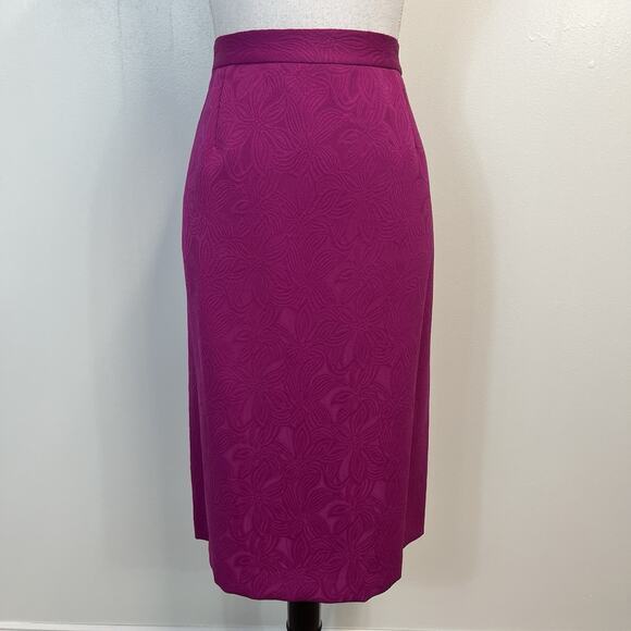 Le Suit Woman Skirt Suit Plus size 14W Pink Vienna Berry Embossed Career Wedding - Picture 8 of 13